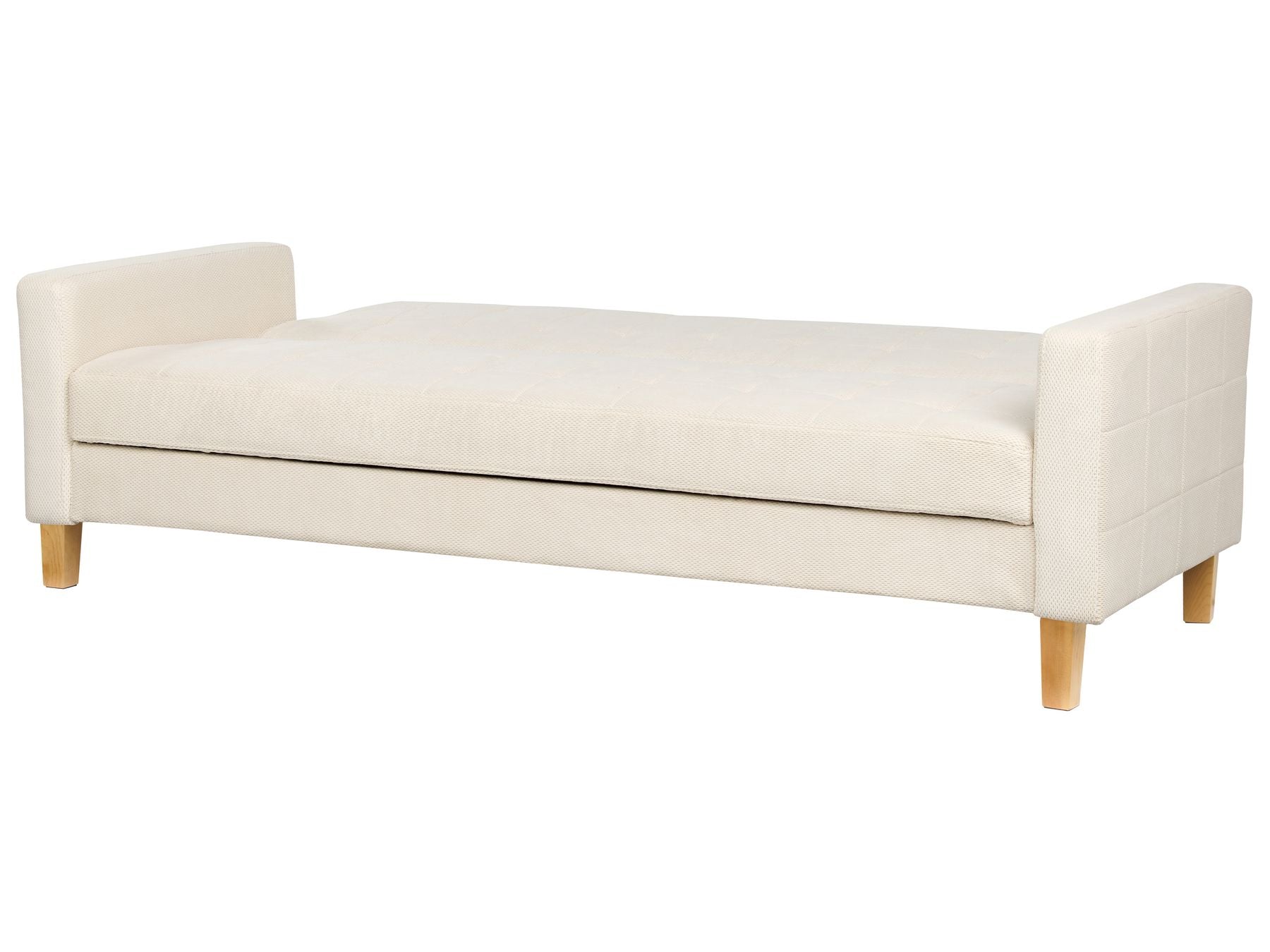 Sofa Bed VEHKOO Fabric Off-White 3 Seater