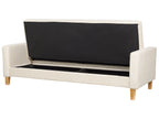 Sofa Bed VEHKOO Fabric Off-White 3 Seater