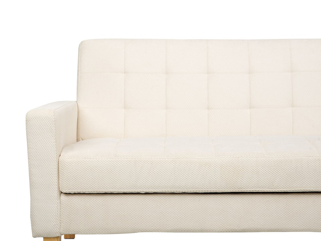 Sofa Bed VEHKOO Fabric Off-White 3 Seater