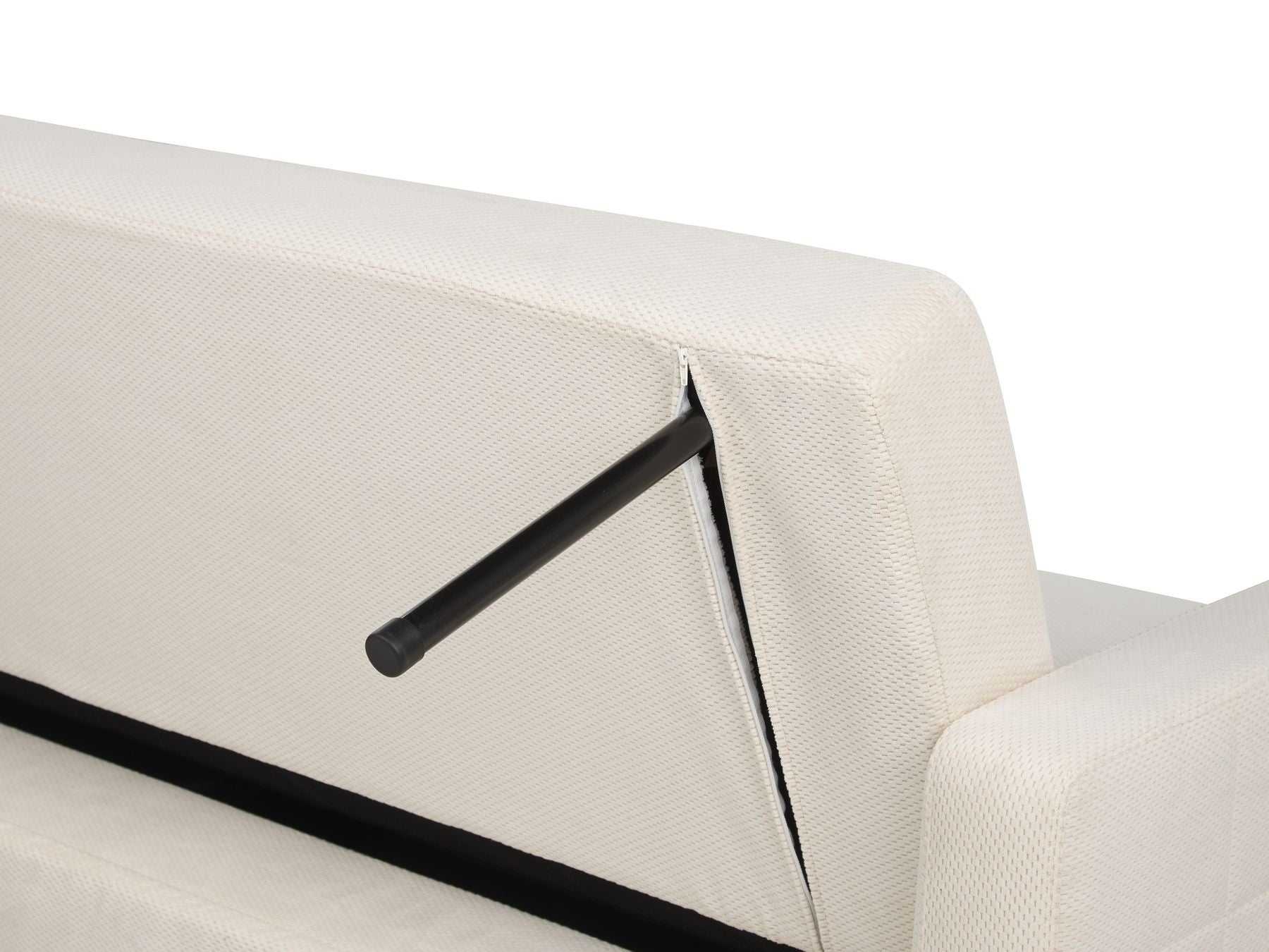 Sofa Bed VEHKOO Fabric Off-White 3 Seater