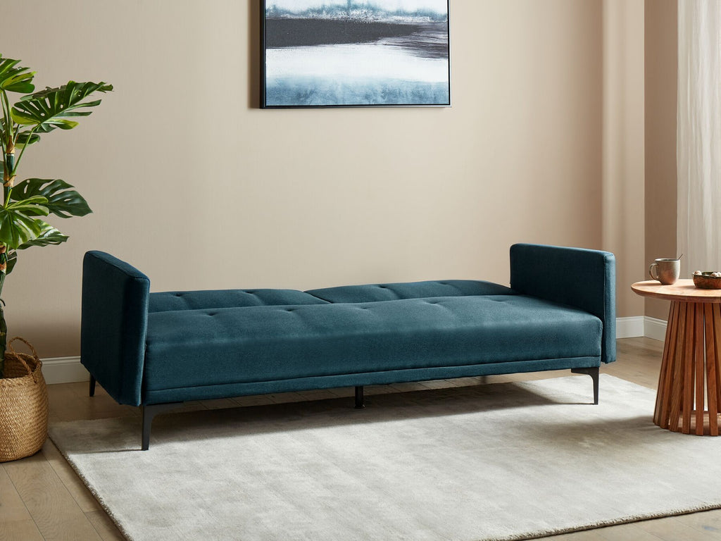 Sofa Bed LUCAN Fabric Blue 3 Seater