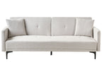 Sofa Bed LUCAN Fabric Light Beige 3 Seater