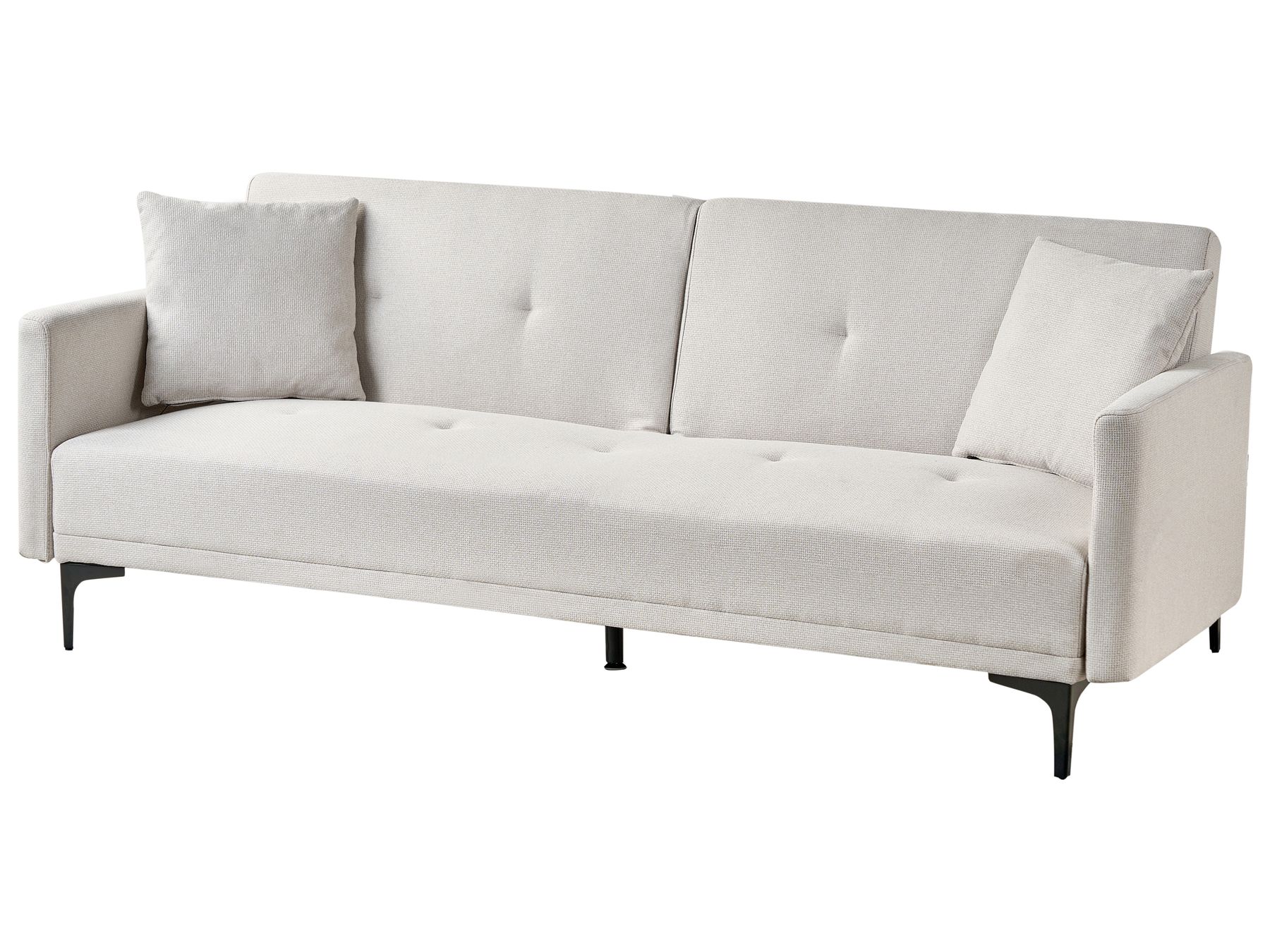 Sofa Bed LUCAN Fabric Light Beige 3 Seater