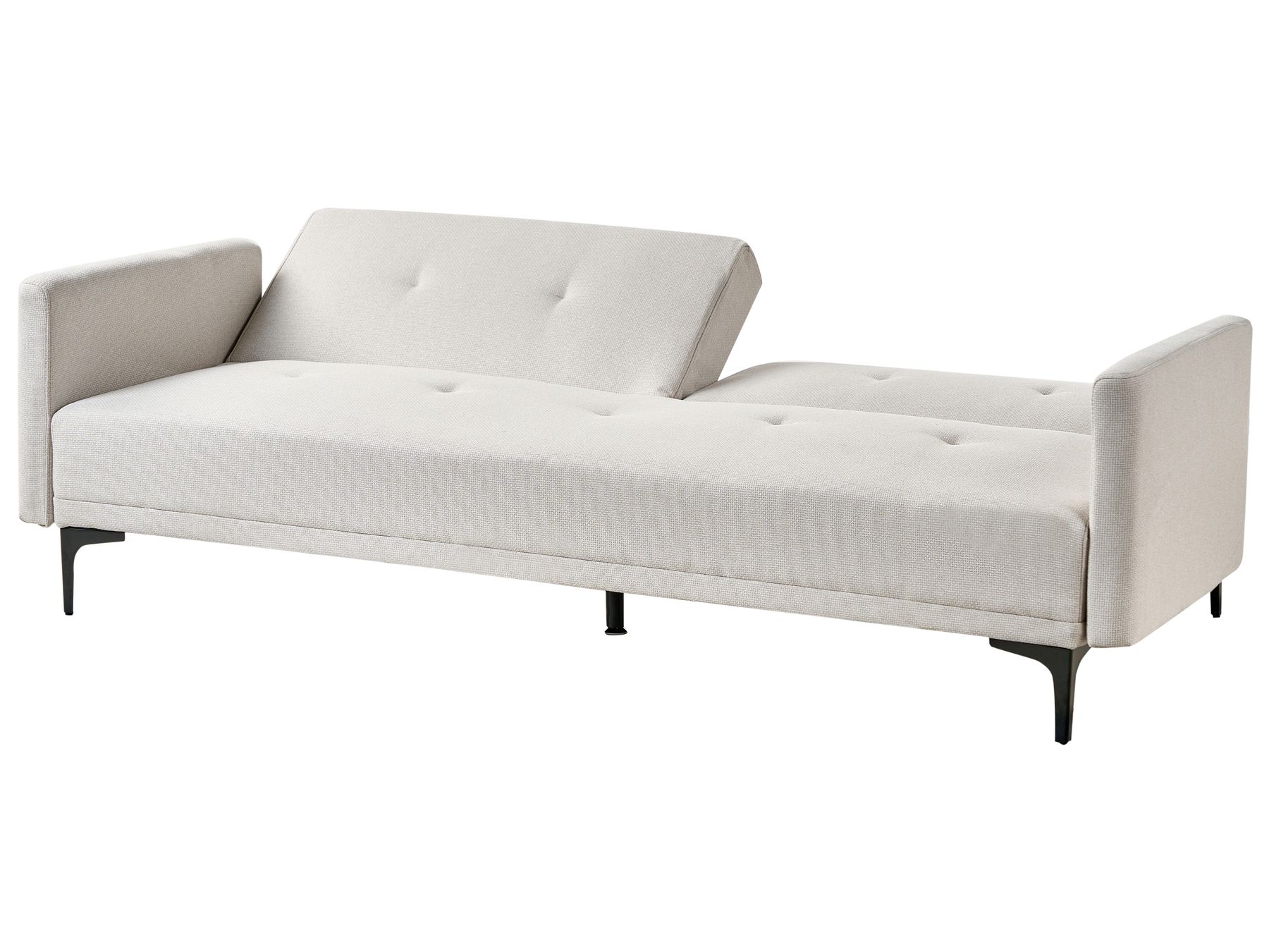 Sofa Bed LUCAN Fabric Light Beige 3 Seater