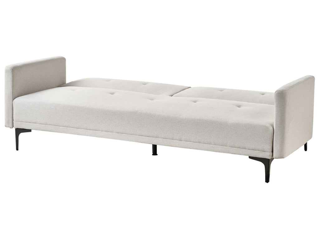 Sofa Bed LUCAN Fabric Light Beige 3 Seater