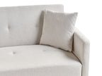 Sofa Bed LUCAN Fabric Light Beige 3 Seater