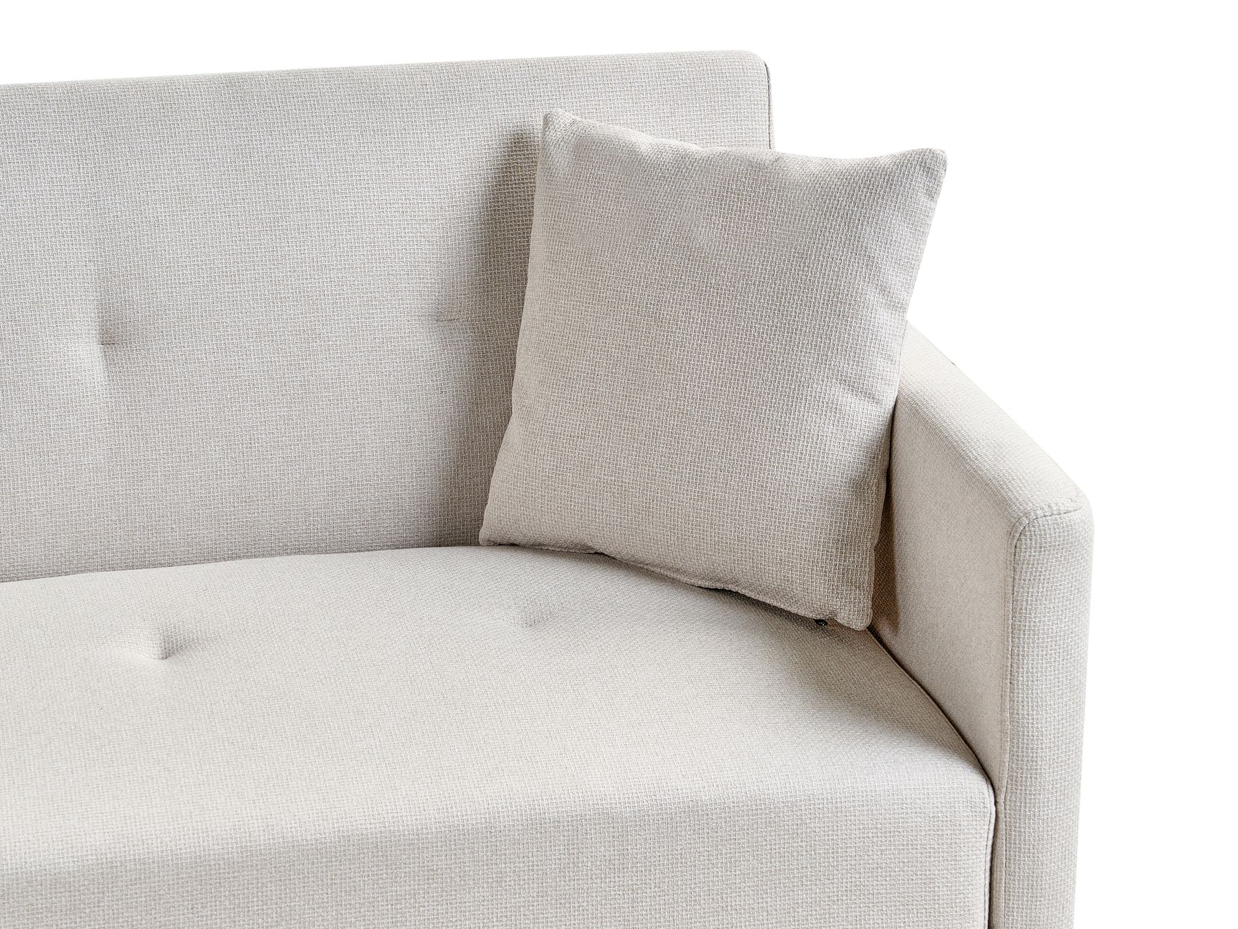 Sofa Bed LUCAN Fabric Light Beige 3 Seater