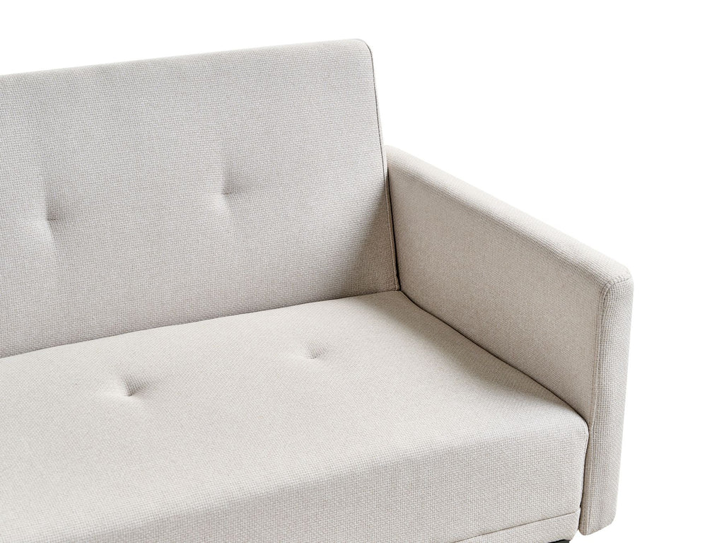 Sofa Bed LUCAN Fabric Light Beige 3 Seater