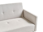 Sofa Bed LUCAN Fabric Light Beige 3 Seater