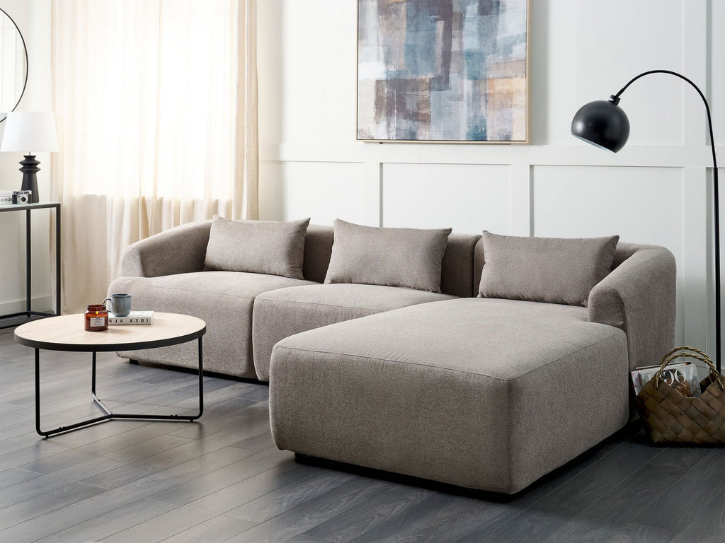 Corner Sofa SVANSELE Fabric Taupe 3 Seater Left Hand