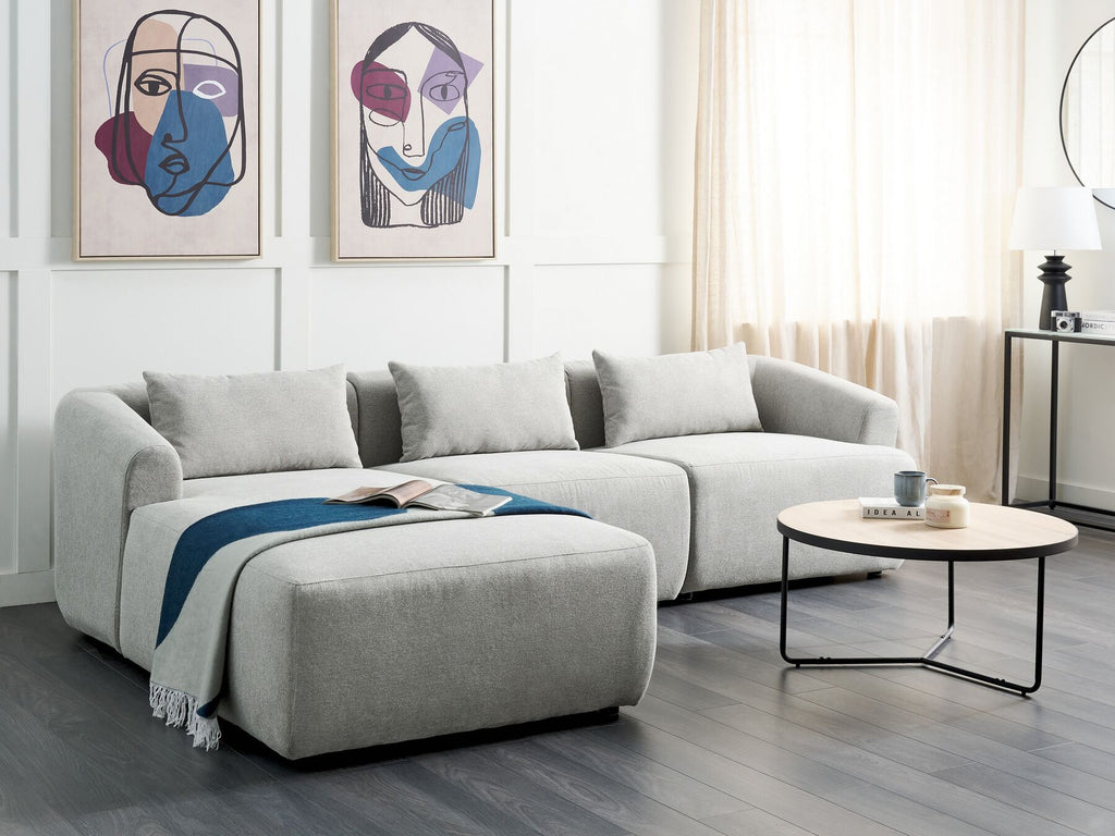 Right Hand Fabric Corner Sofa Grey SVANSELE