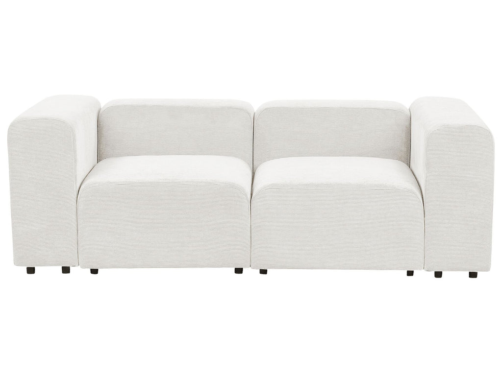 2 Seater Modular Corduroy Sofa White FALSTERBO