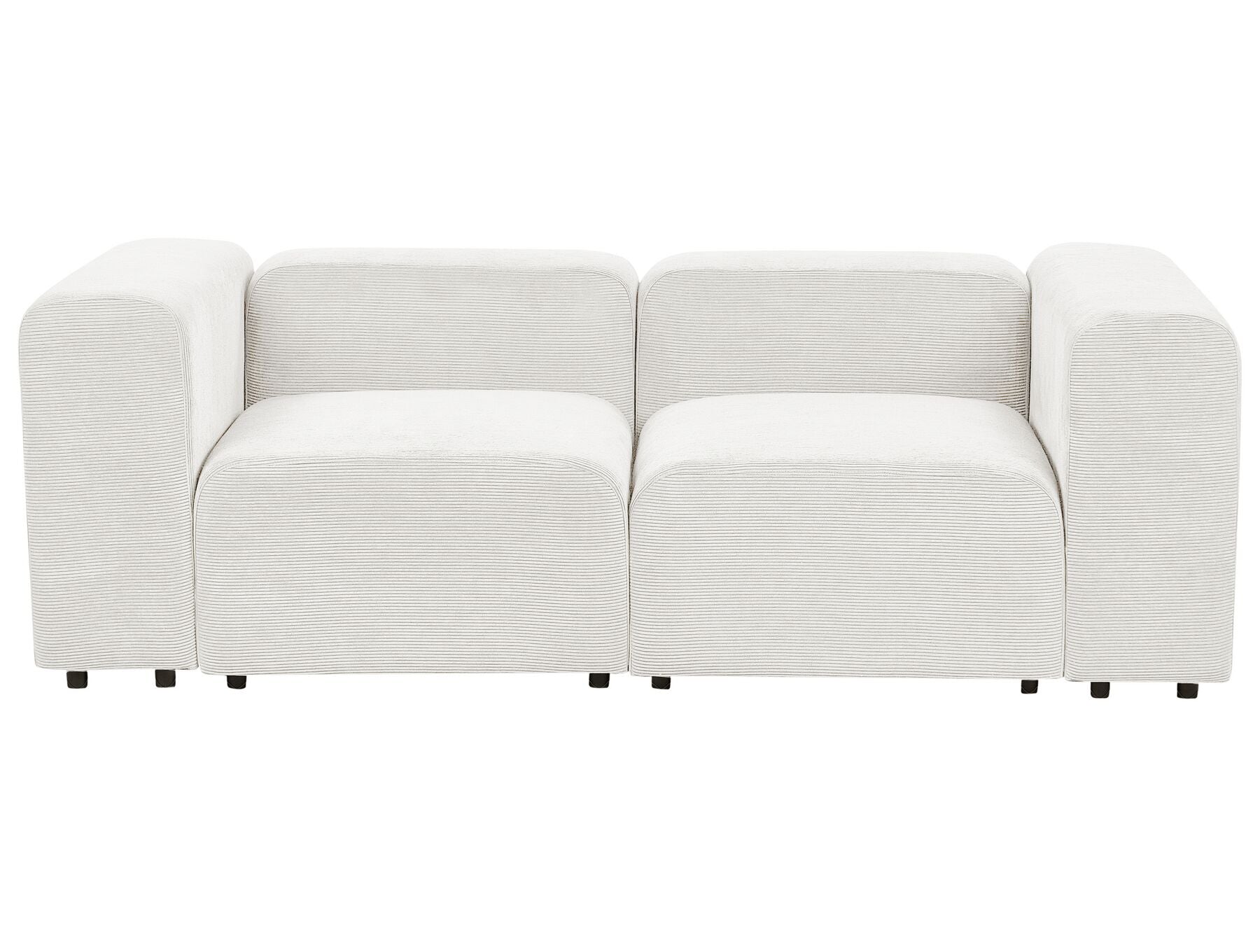 2 Seater Modular Corduroy Sofa White FALSTERBO