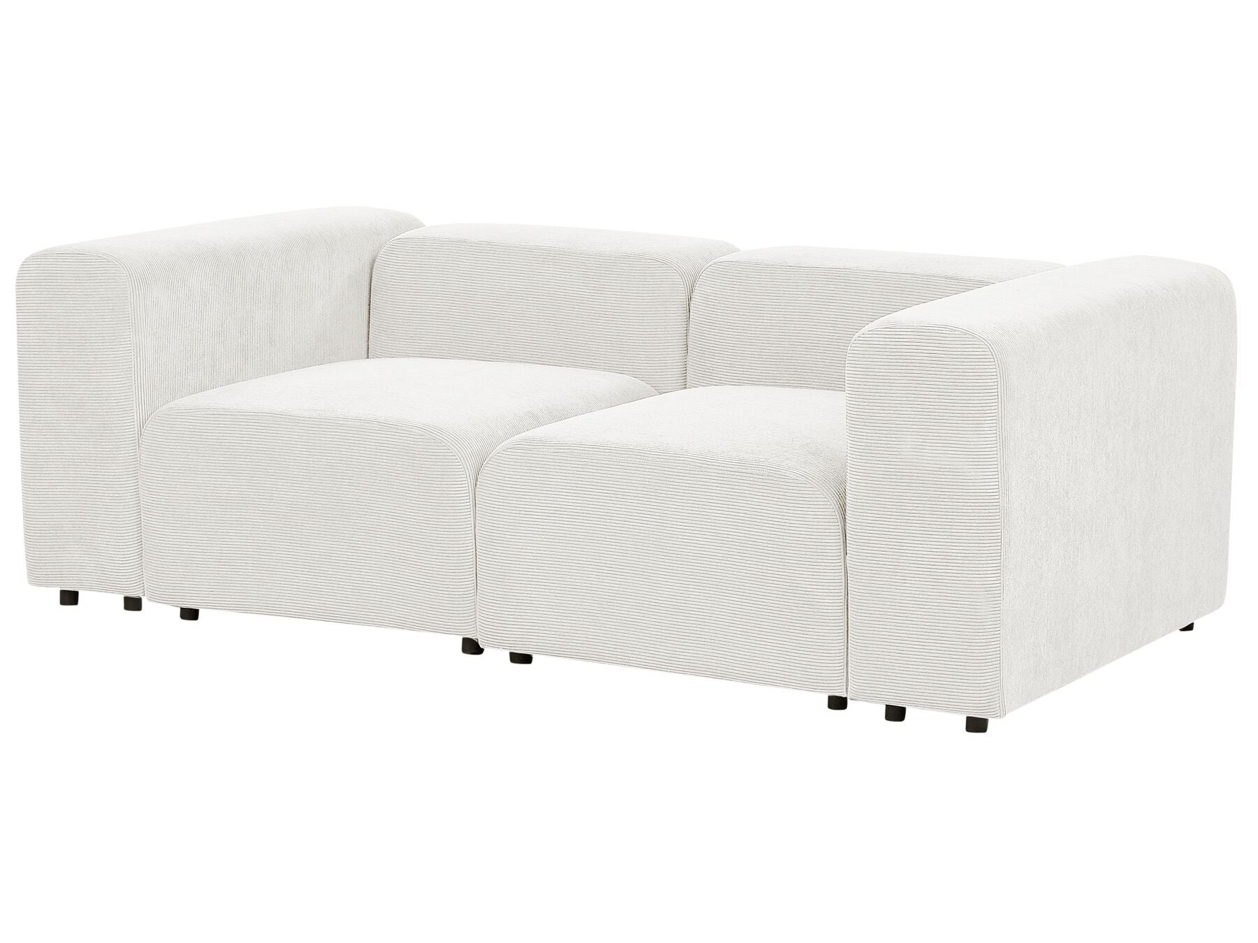 2 Seater Modular Corduroy Sofa White FALSTERBO