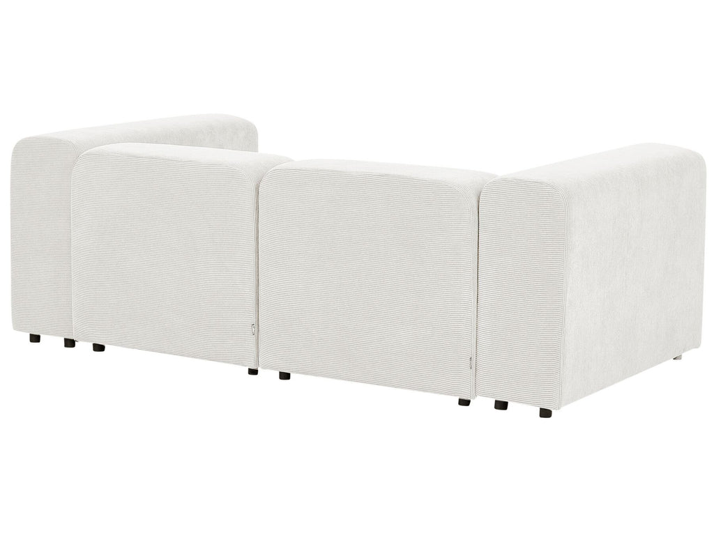 2 Seater Modular Corduroy Sofa White FALSTERBO