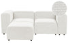 2 Seater Modular Corduroy Sofa with Ottoman White