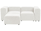 2 Seater Modular Corduroy Sofa with Ottoman White FALSTERBO