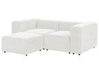 2 Seater Modular Corduroy Sofa with Ottoman White FALSTERBO