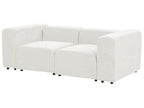 2 Seater Modular Corduroy Sofa with Ottoman White FALSTERBO
