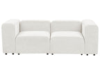 2 Seater Modular Corduroy Sofa with Ottoman White FALSTERBO