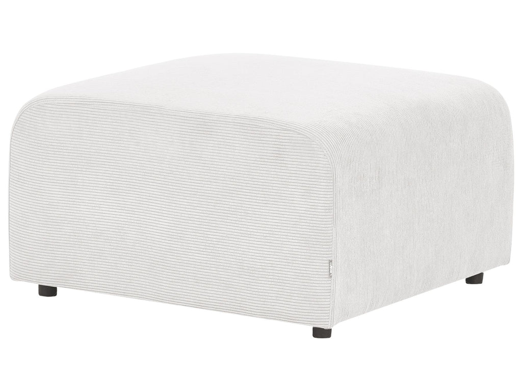 2 Seater Modular Corduroy Sofa with Ottoman White FALSTERBO