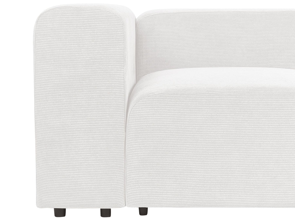 2 Seater Modular Corduroy Sofa with Ottoman White FALSTERBO