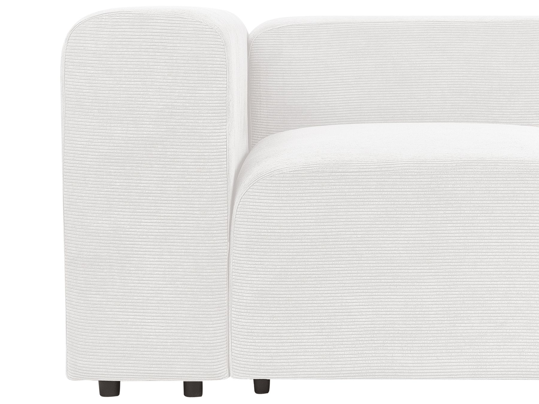 2 Seater Modular Corduroy Sofa with Ottoman White FALSTERBO