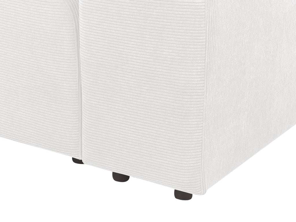 2 Seater Modular Corduroy Sofa with Ottoman White FALSTERBO