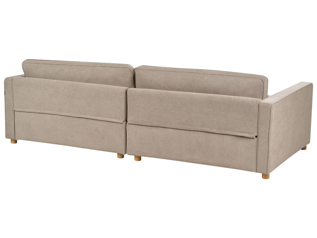 3 seater fabric sofa taupe vinstra
