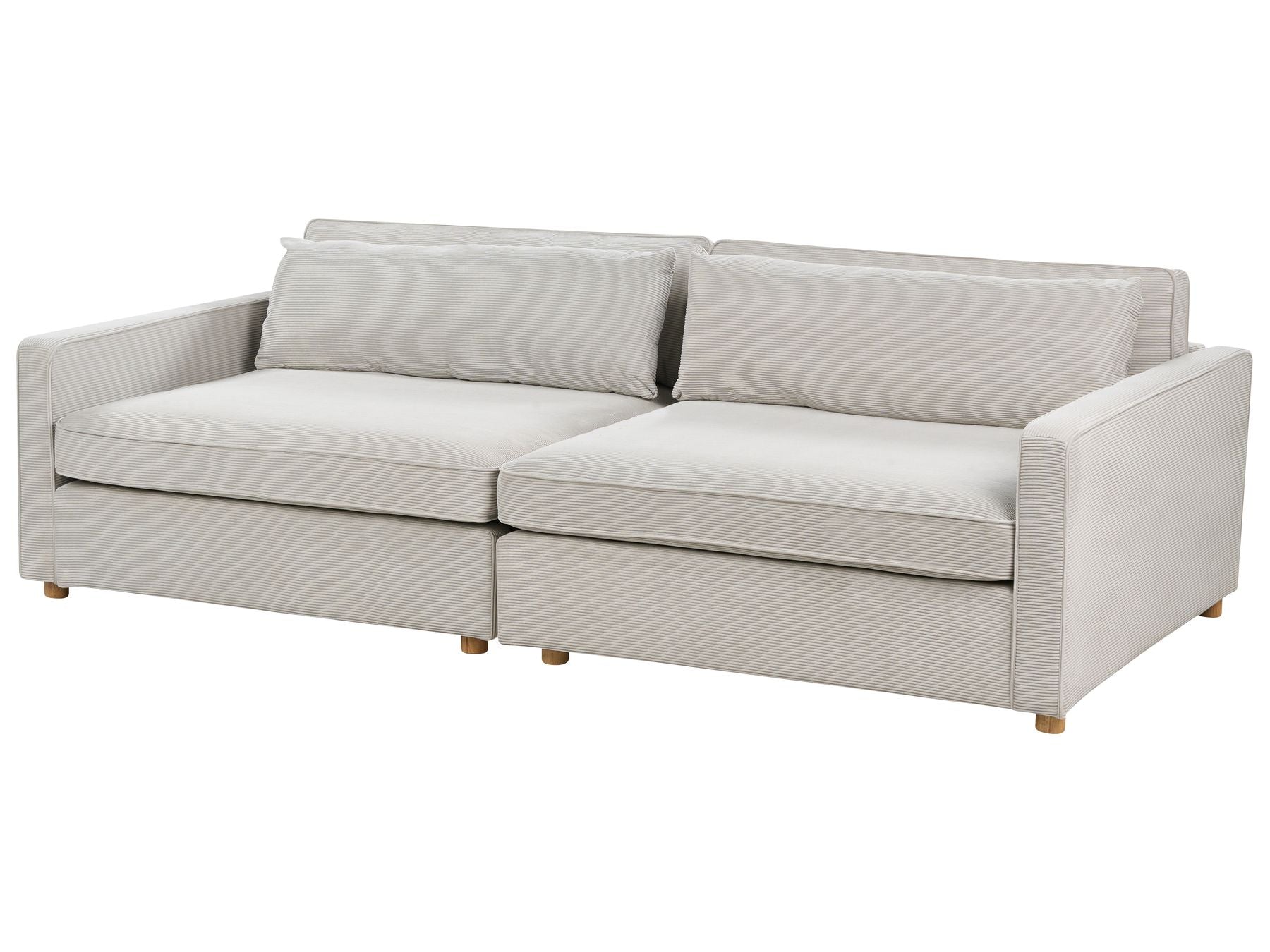 3 Seater Cord Sofa Light Grey VINSTRA