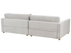 3 Seater Cord Sofa Light Grey VINSTRA