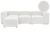 Modular Sofa Corduroy Off-White with Ottoman 3 Seater