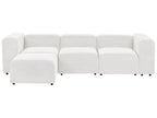 Modular Sofa FALSTERBO Corduroy Off-White with Ottoman 3 Seater