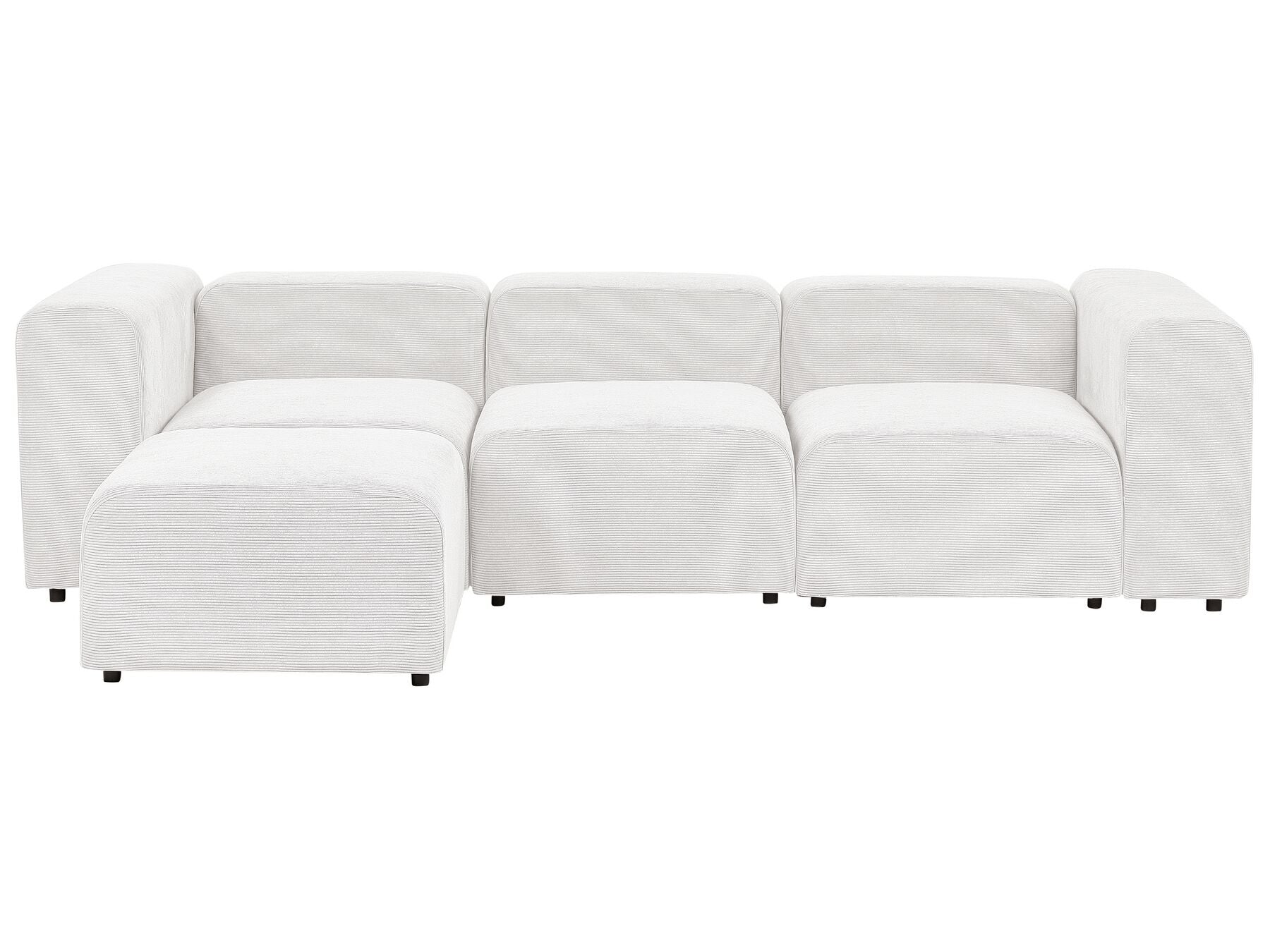 Modular Sofa FALSTERBO Corduroy Off-White with Ottoman 3 Seater