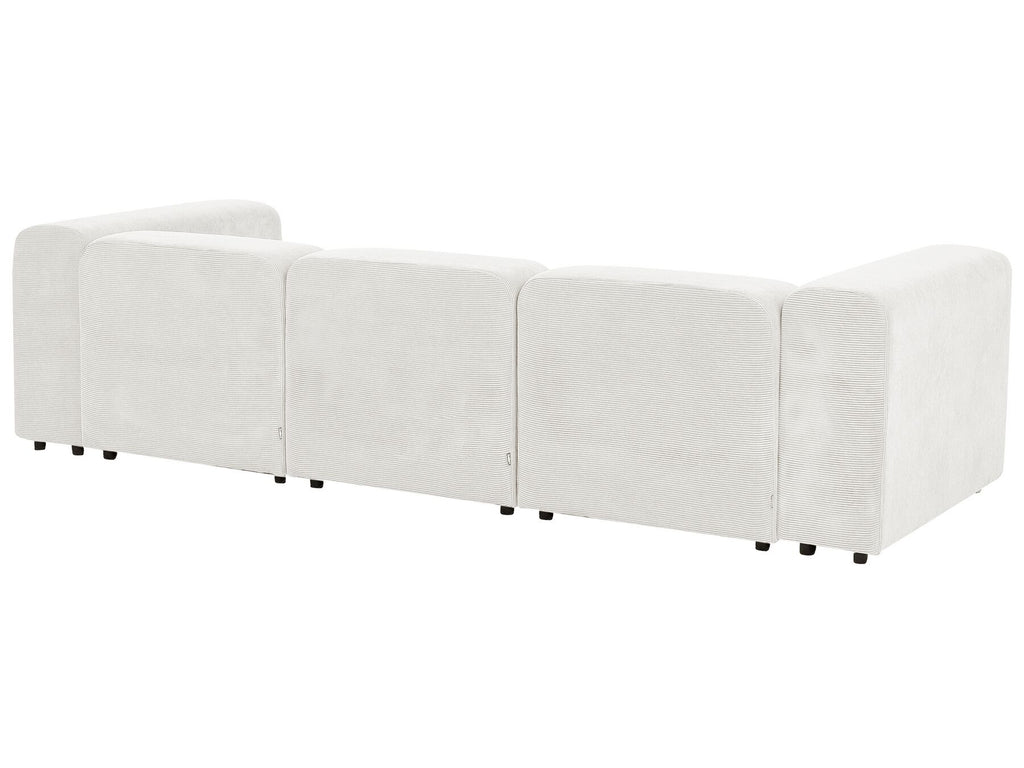 Modular Sofa FALSTERBO Corduroy Off-White with Ottoman 3 Seater