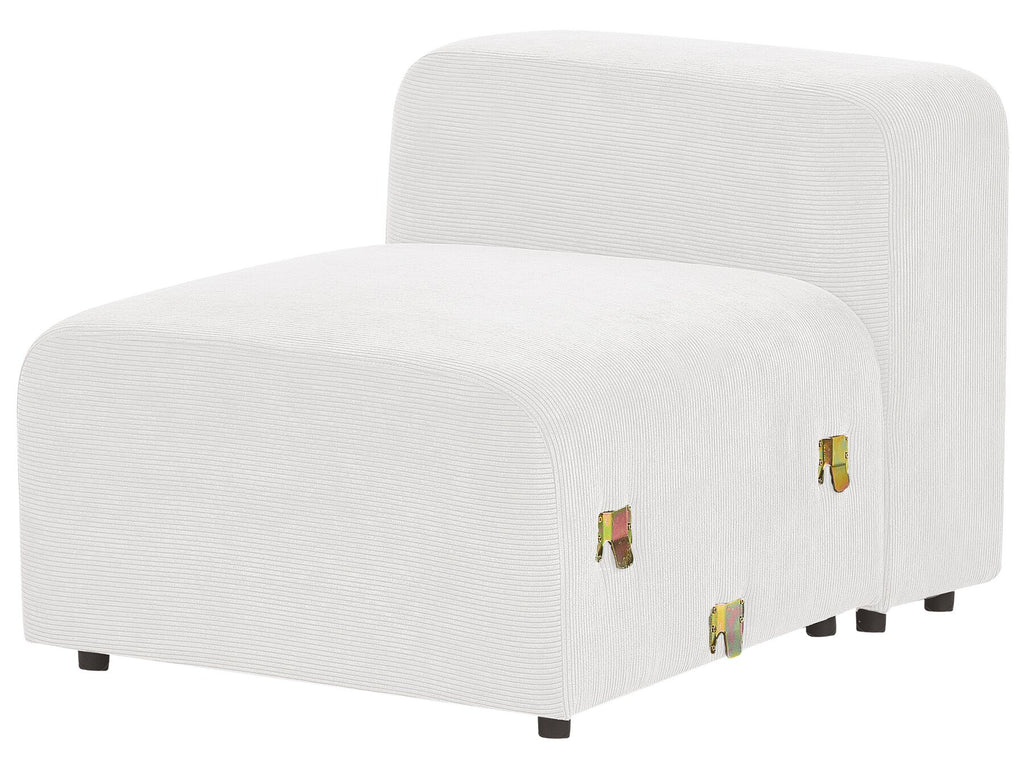 Modular Sofa FALSTERBO Corduroy Off-White with Ottoman 3 Seater