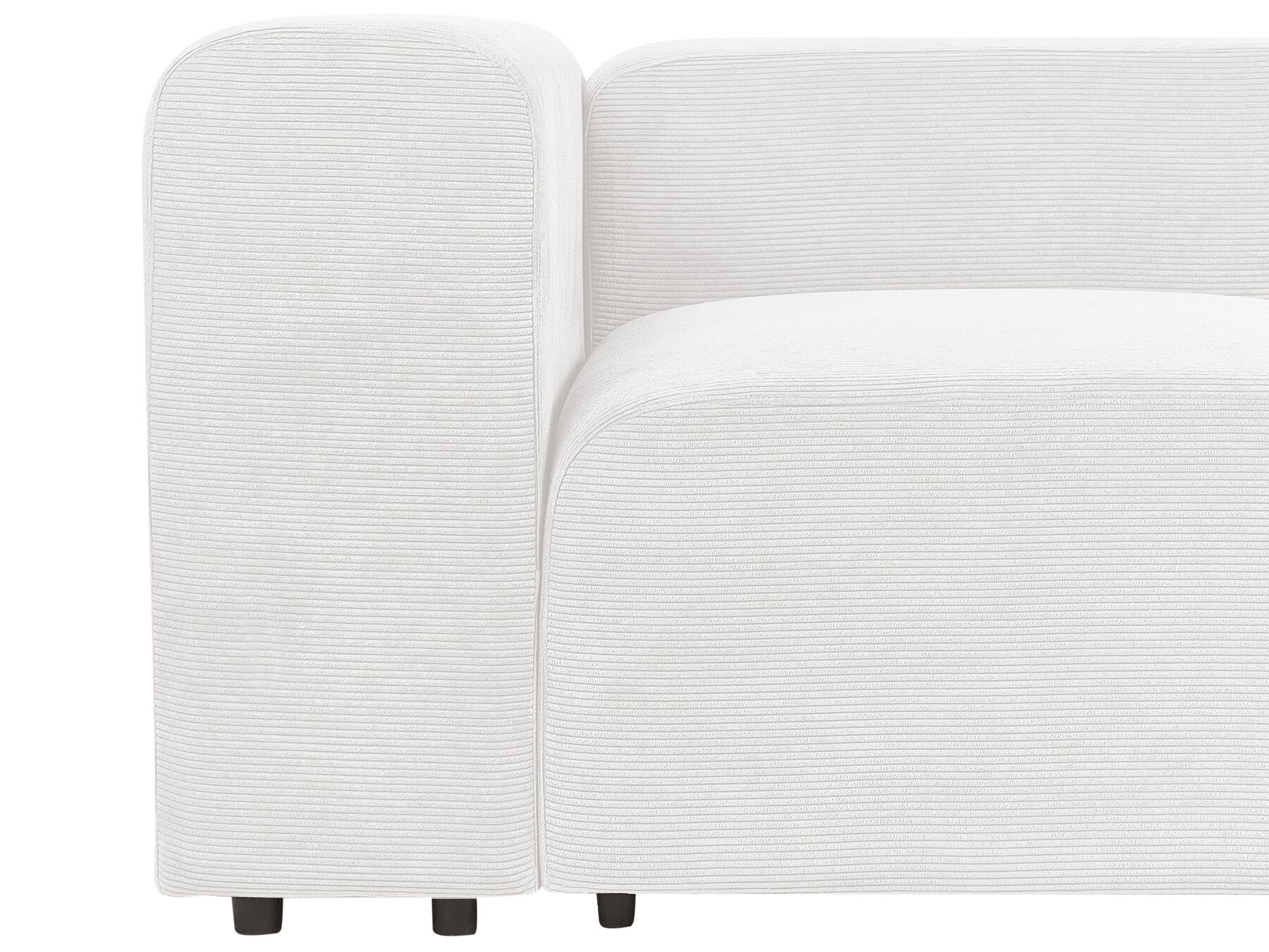 Modular Sofa FALSTERBO Corduroy Off-White with Ottoman 3 Seater