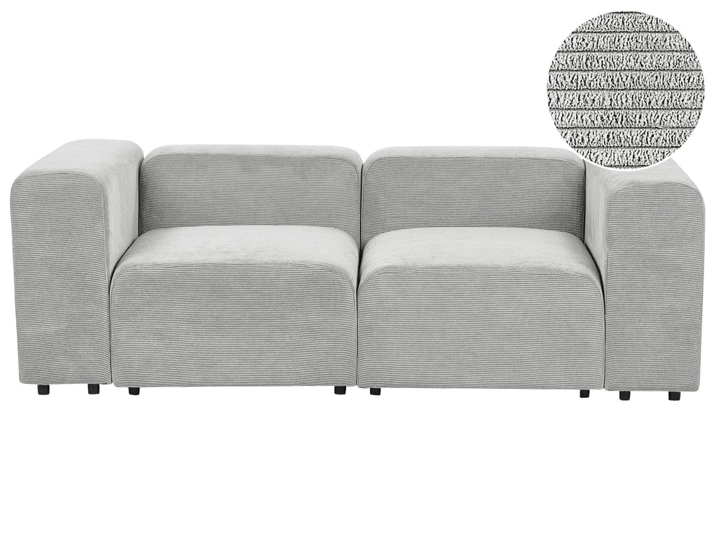 2 Seater Modular Corduroy Sofa Grey FALSTERBO