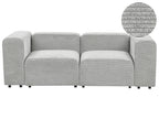 2 Seater Modular Corduroy Sofa Grey FALSTERBO