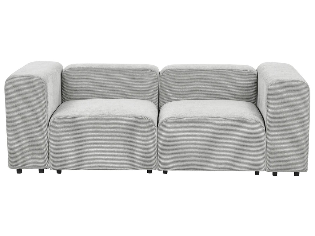 2 Seater Modular Corduroy Sofa Grey FALSTERBO