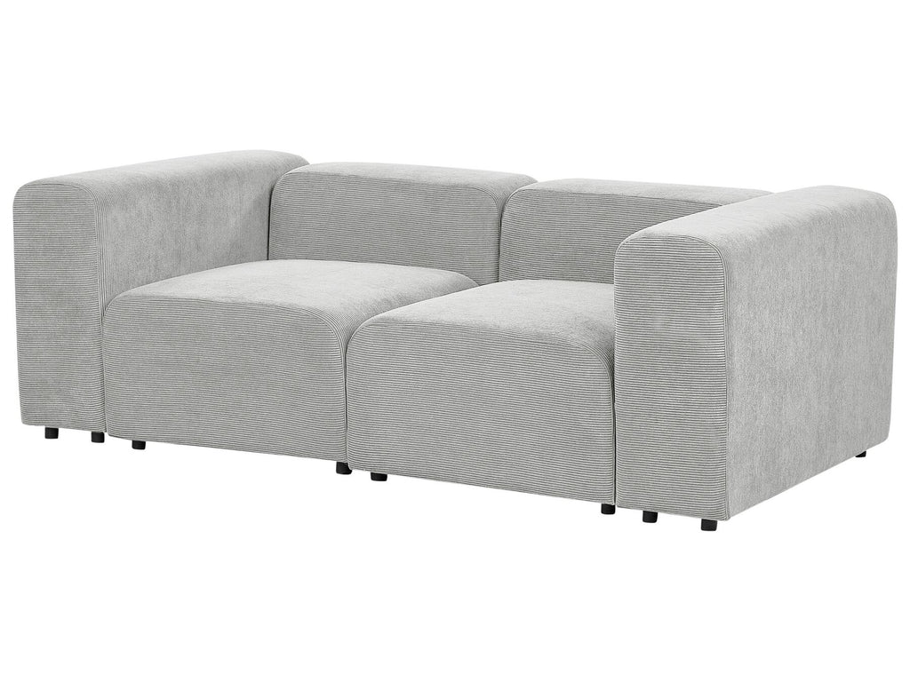 2 Seater Modular Corduroy Sofa Grey FALSTERBO