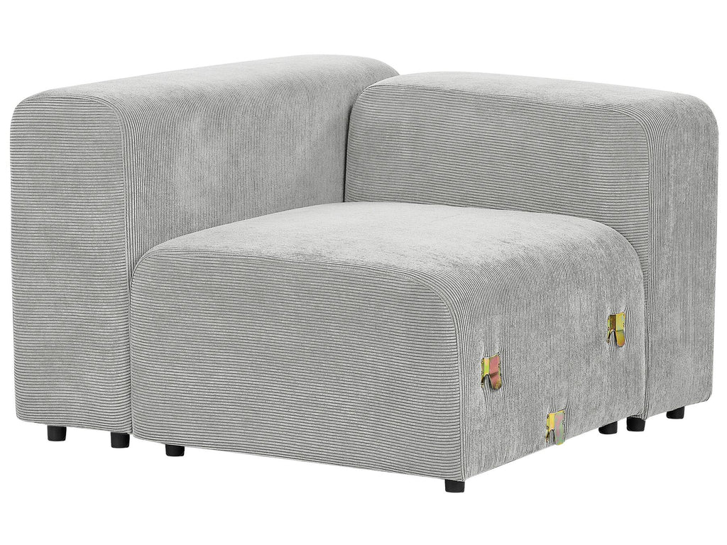 2 Seater Modular Corduroy Sofa Grey FALSTERBO