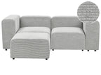 2 Seater Modular Corduroy Sofa with Ottoman Grey FALSTERBO