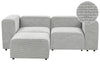 2 Seater Modular Corduroy Sofa with Ottoman Grey