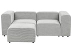 2 Seater Modular Corduroy Sofa with Ottoman Grey FALSTERBO