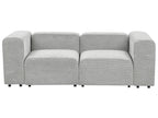2 Seater Modular Corduroy Sofa with Ottoman Grey FALSTERBO