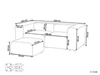 2 Seater Modular Corduroy Sofa with Ottoman Grey FALSTERBO