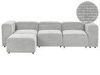 Modular Sofa FALSTERBO Corduroy Grey with Ottoman 3 Seater