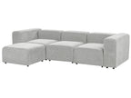 Modular Sofa FALSTERBO Corduroy Grey with Ottoman 3 Seater