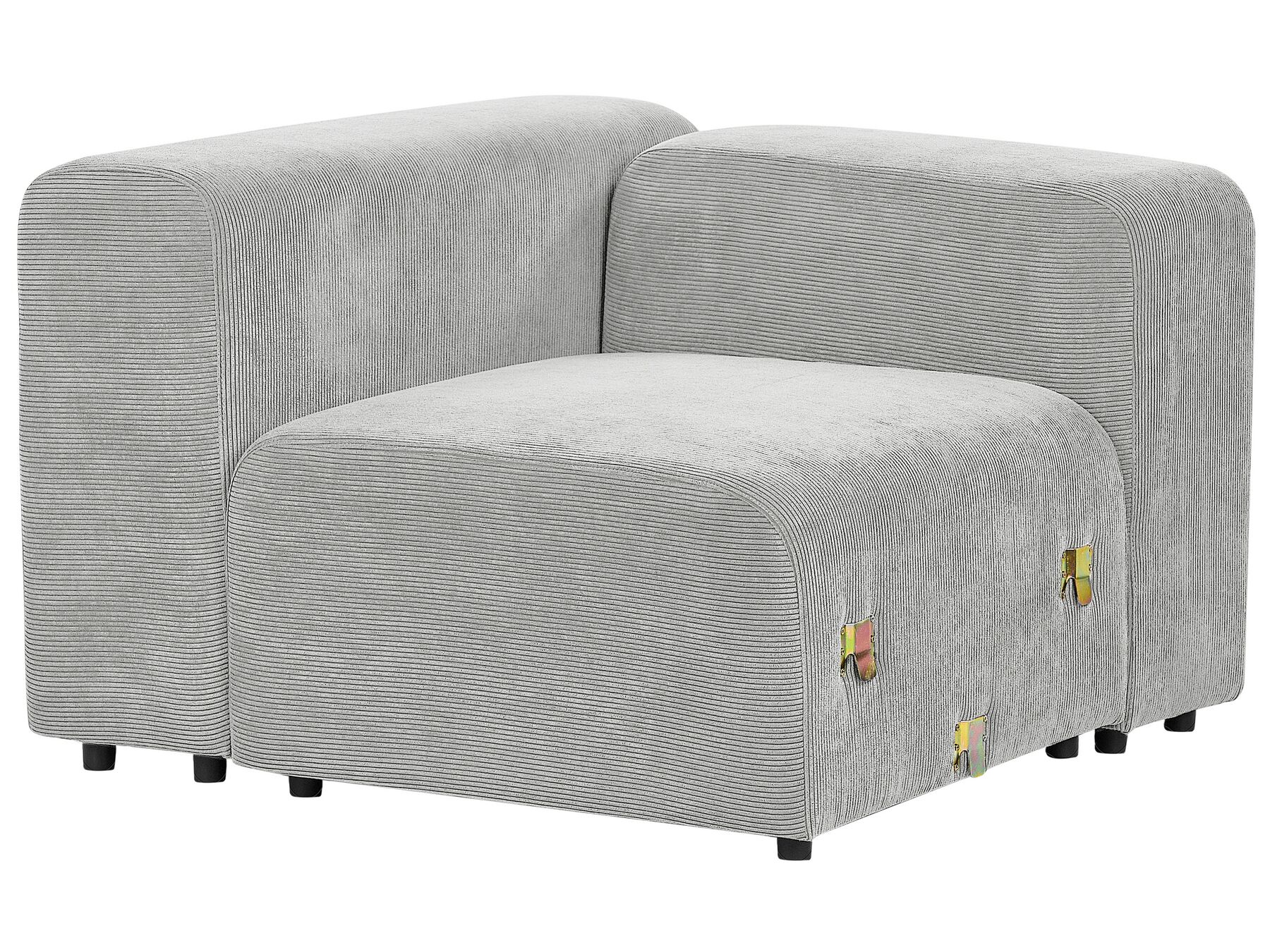 Modular Sofa FALSTERBO Corduroy Grey with Ottoman 3 Seater